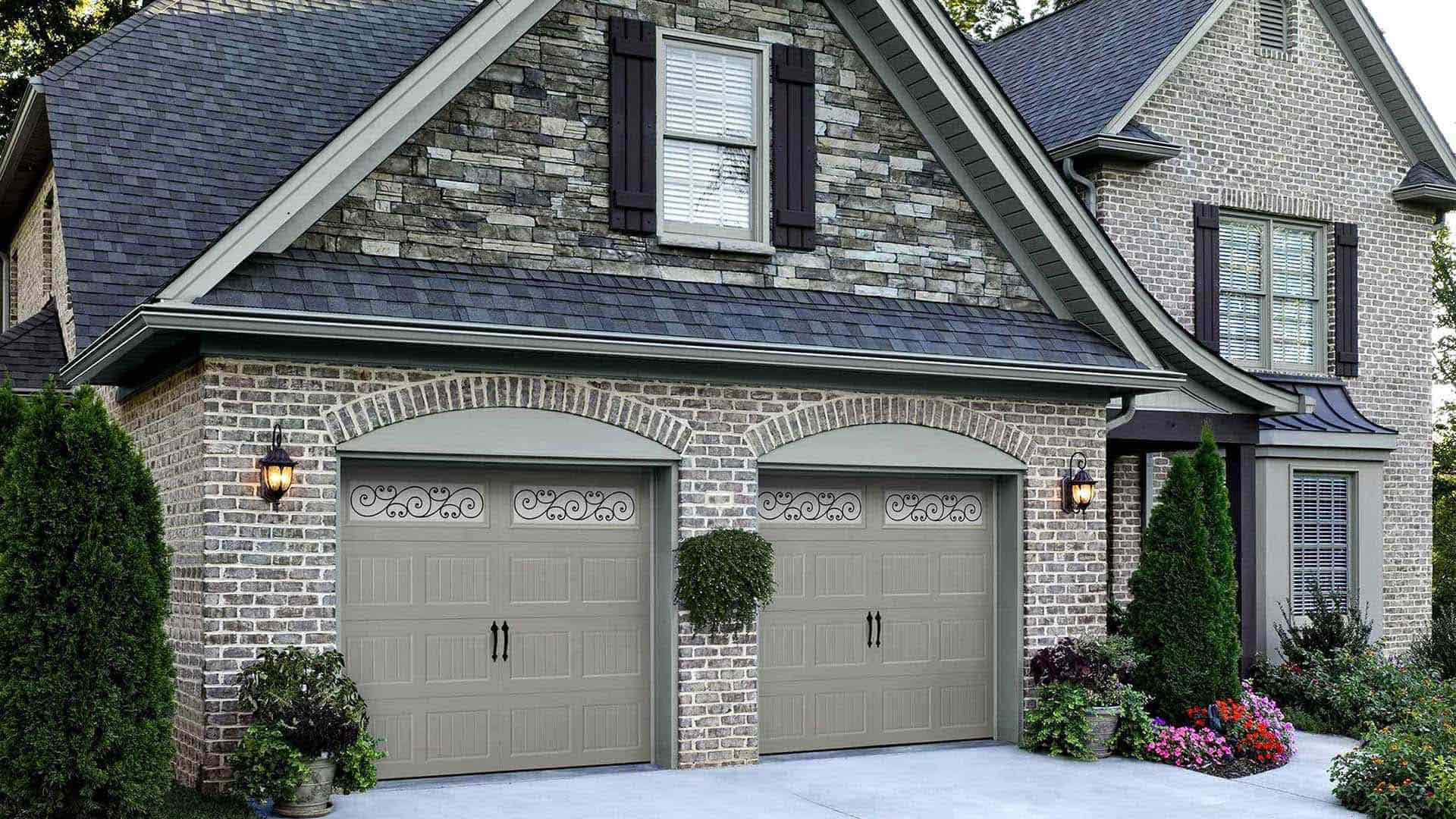 home with replacement garage doors