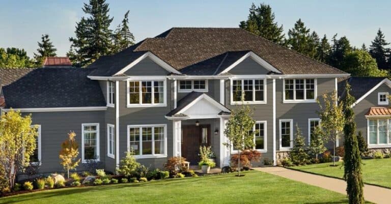 composite siding on a 2-story house