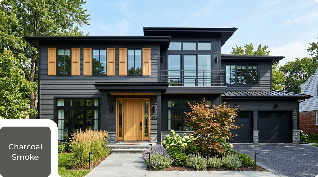 modern home with black siding
